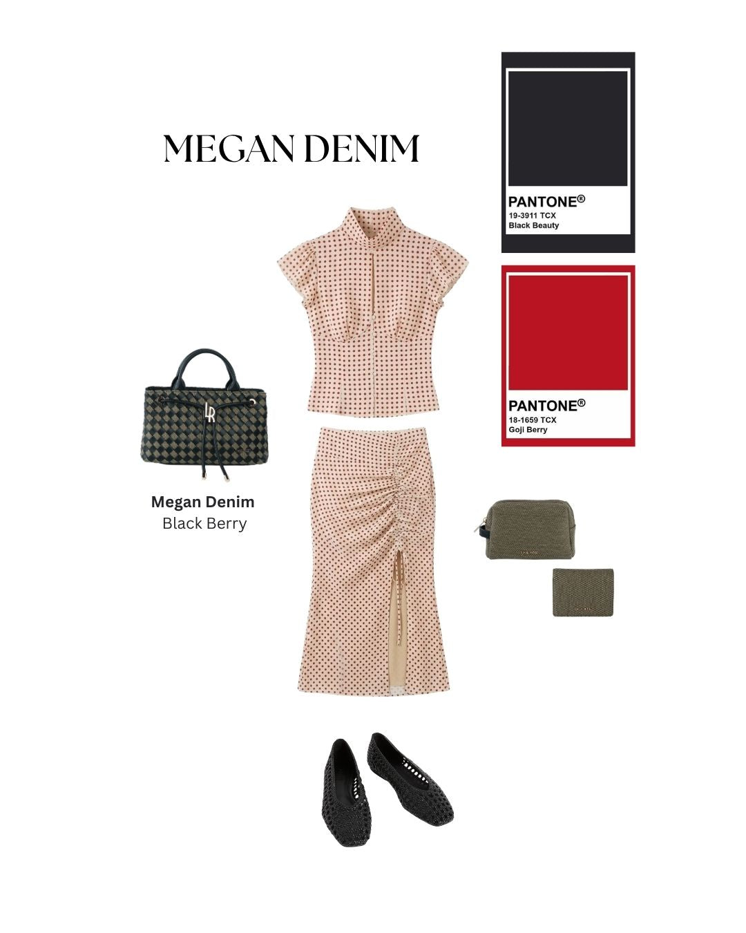 Borsa a mano MEGAN DENIM - BLACK BERRY