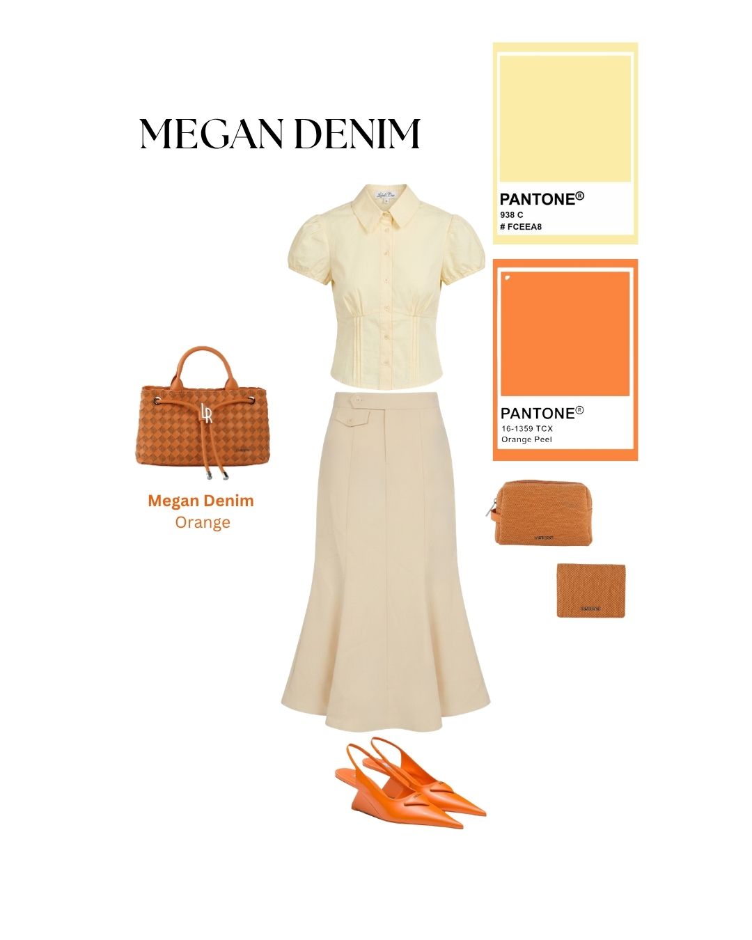 Bolso de mano MEGAN DENIM - NARANJA MANDARINA