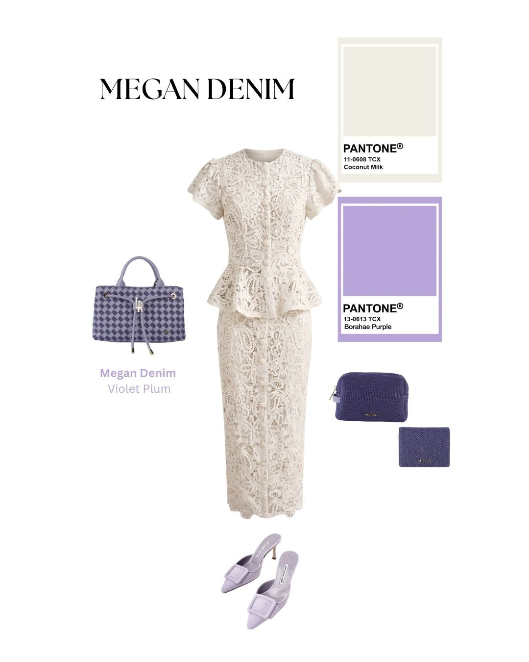 Bolso de mano MEGAN DENIM - VIOLET PLUM