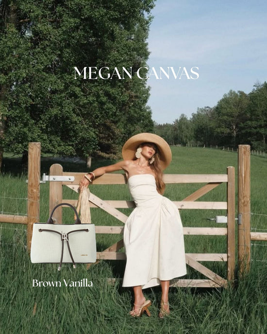 Borsa a mano MEGAN CANVAS - BROWN VANILLA