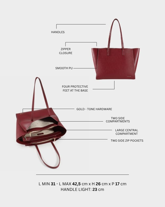 MELISSA BIG Shoulder Bag - BURGUNDY