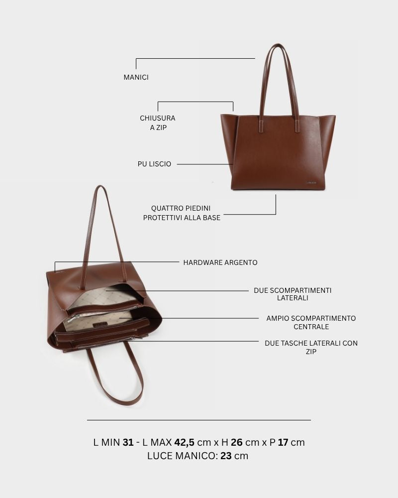 Borsa a spalla MELISSA BIG - ESPRESSO
