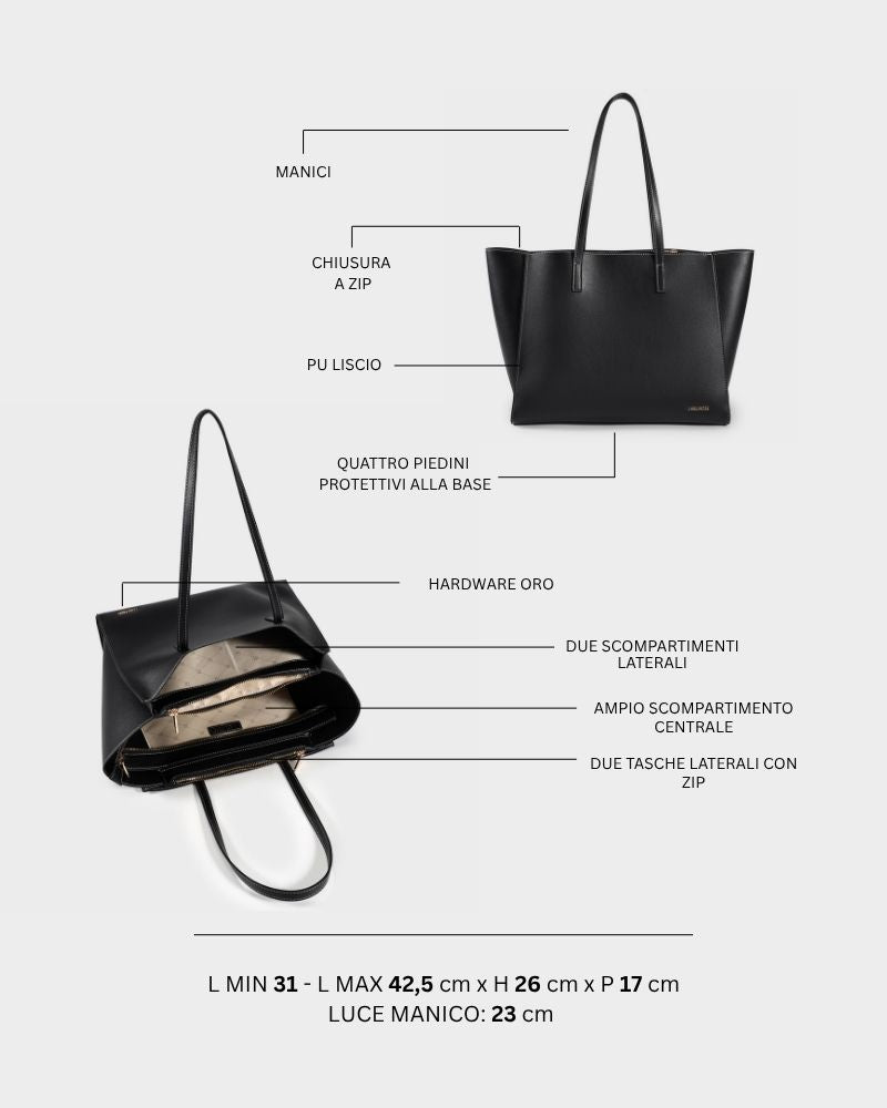 Borsa a spalla MELISSA BIG - BLACK GOLD