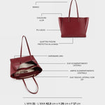 MELISSA BIG Shoulder Bag - BURGUNDY