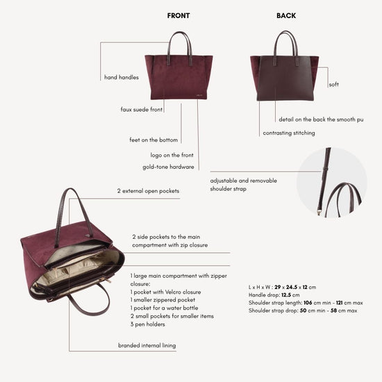 Borsa a mano MELISSA SIMILSUEDE - AUBERGINE