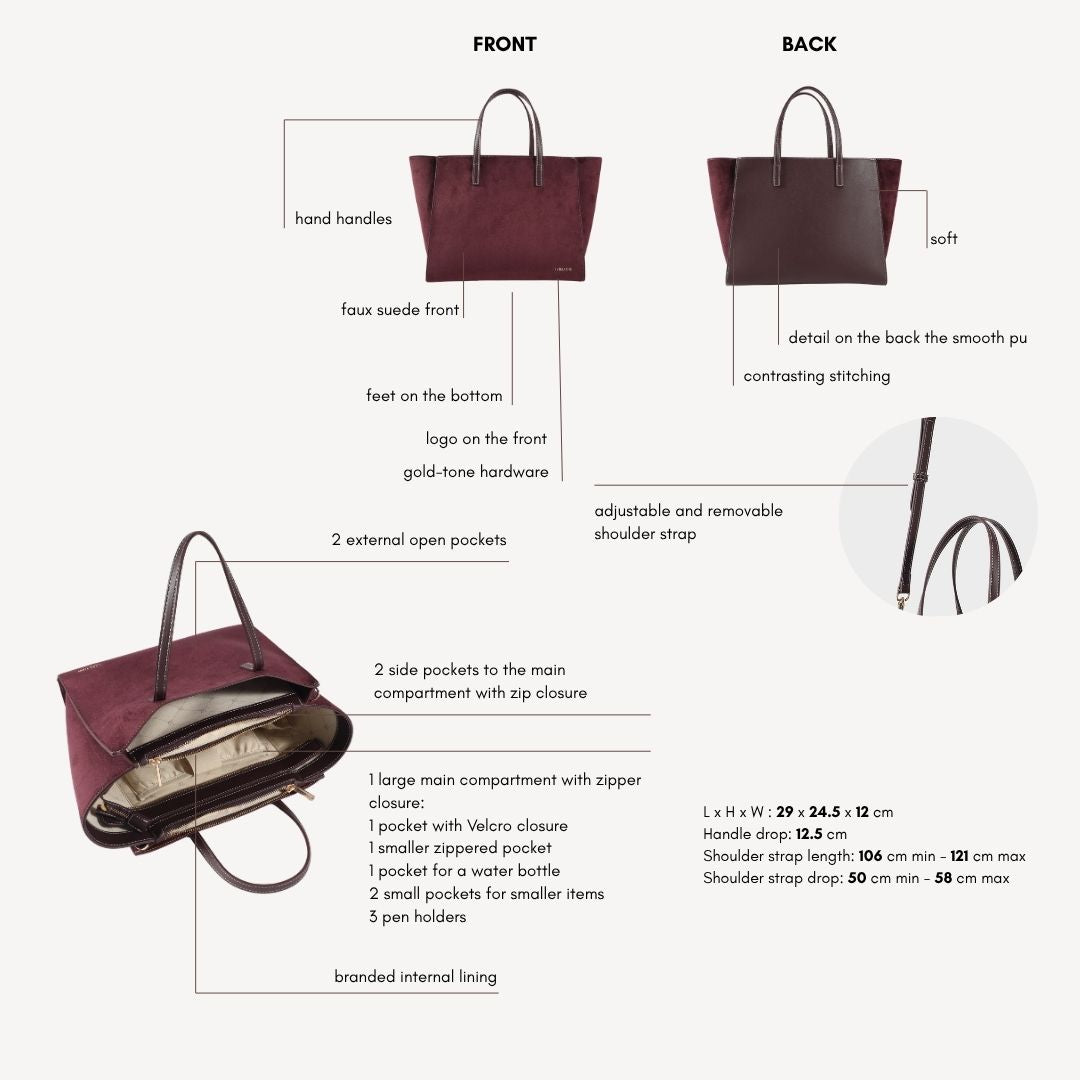 Borsa a mano MELISSA SIMILSUEDE - AUBERGINE