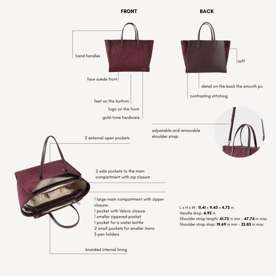Borsa a mano MELISSA SIMILSUEDE - AUBERGINE