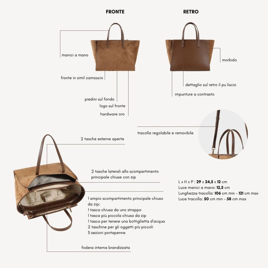 Borsa a mano MELISSA SIMILSUEDE - BISCUIT
