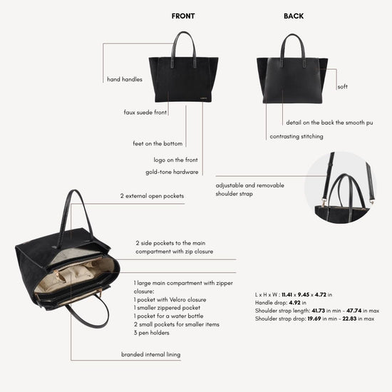 Borsa a mano MELISSA SIMILSUEDE - BLACK GOLD