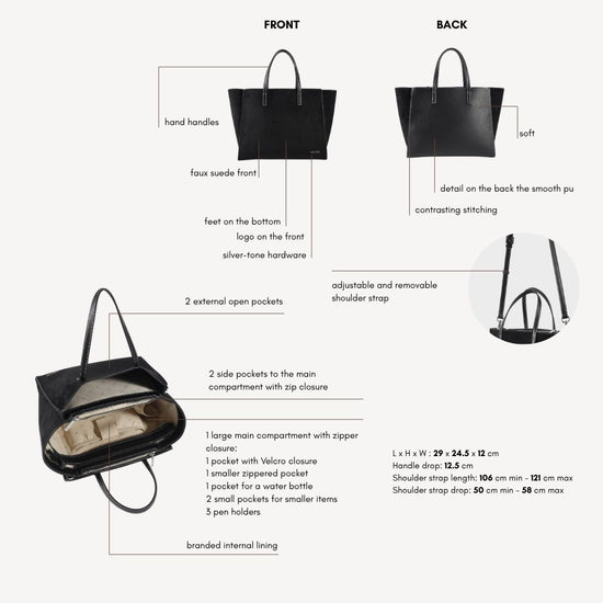 Borsa a mano MELISSA SIMILSUEDE - BLACK SILVER