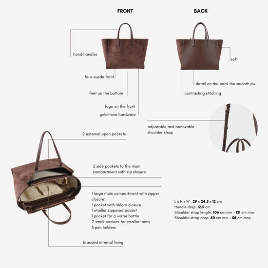 Borsa a mano MELISSA SIMILSUEDE - CHOCOLATE