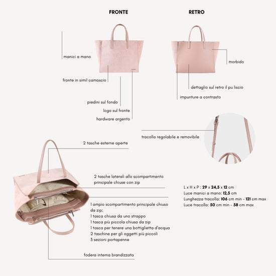 Borsa a mano MELISSA SIMILSUEDE - PINK