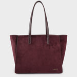 MELISSA BIG FAUX SUEDE Shoulder Bag - AUBERGINE