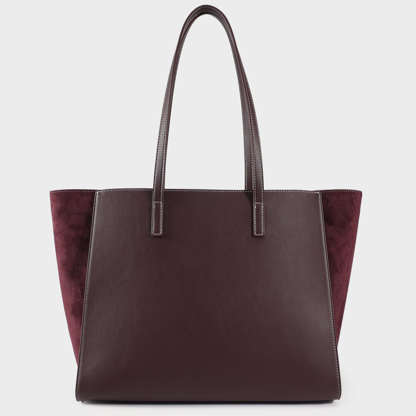 MELISSA BIG FAUX SUEDE Shoulder Bag - AUBERGINE