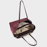 MELISSA BIG FAUX SUEDE Shoulder Bag - AUBERGINE