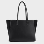 MELISSA BIG FAUX SUEDE Shoulder Bag - BLACK SILVER