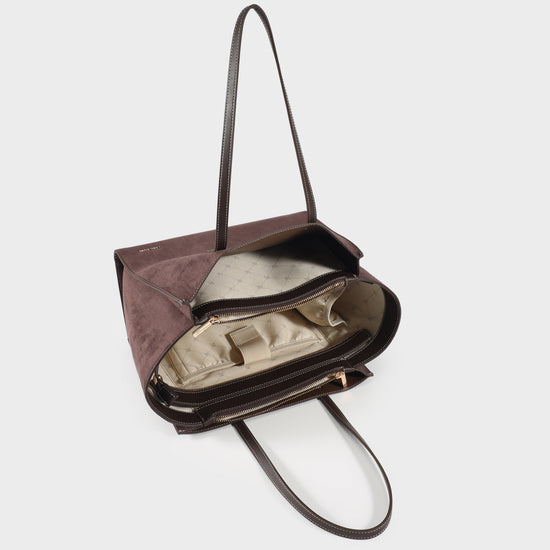 Borsa a spalla MELISSA BIG SIMILSUEDE - DARK BROWN