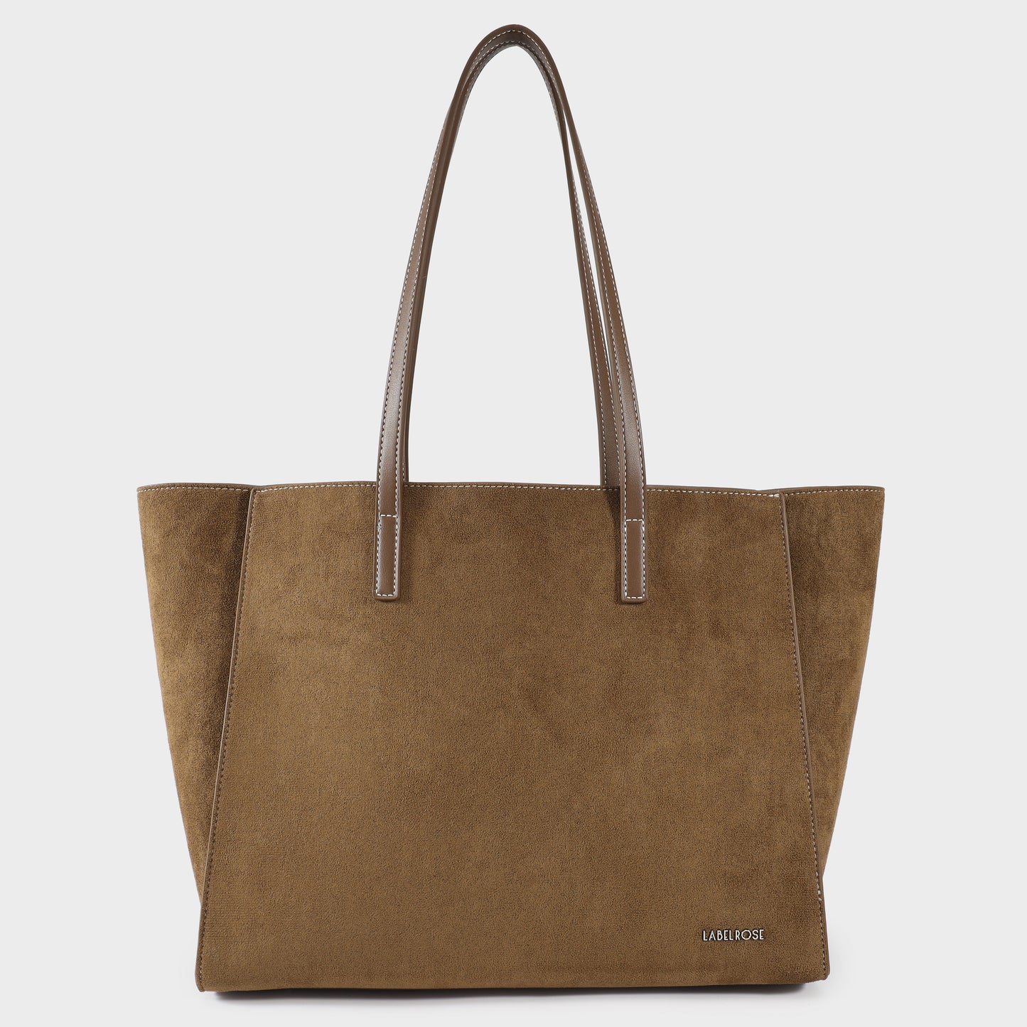 MELISSA BIG FAUX SUEDE Shoulder Bag - OLIVE GREEN