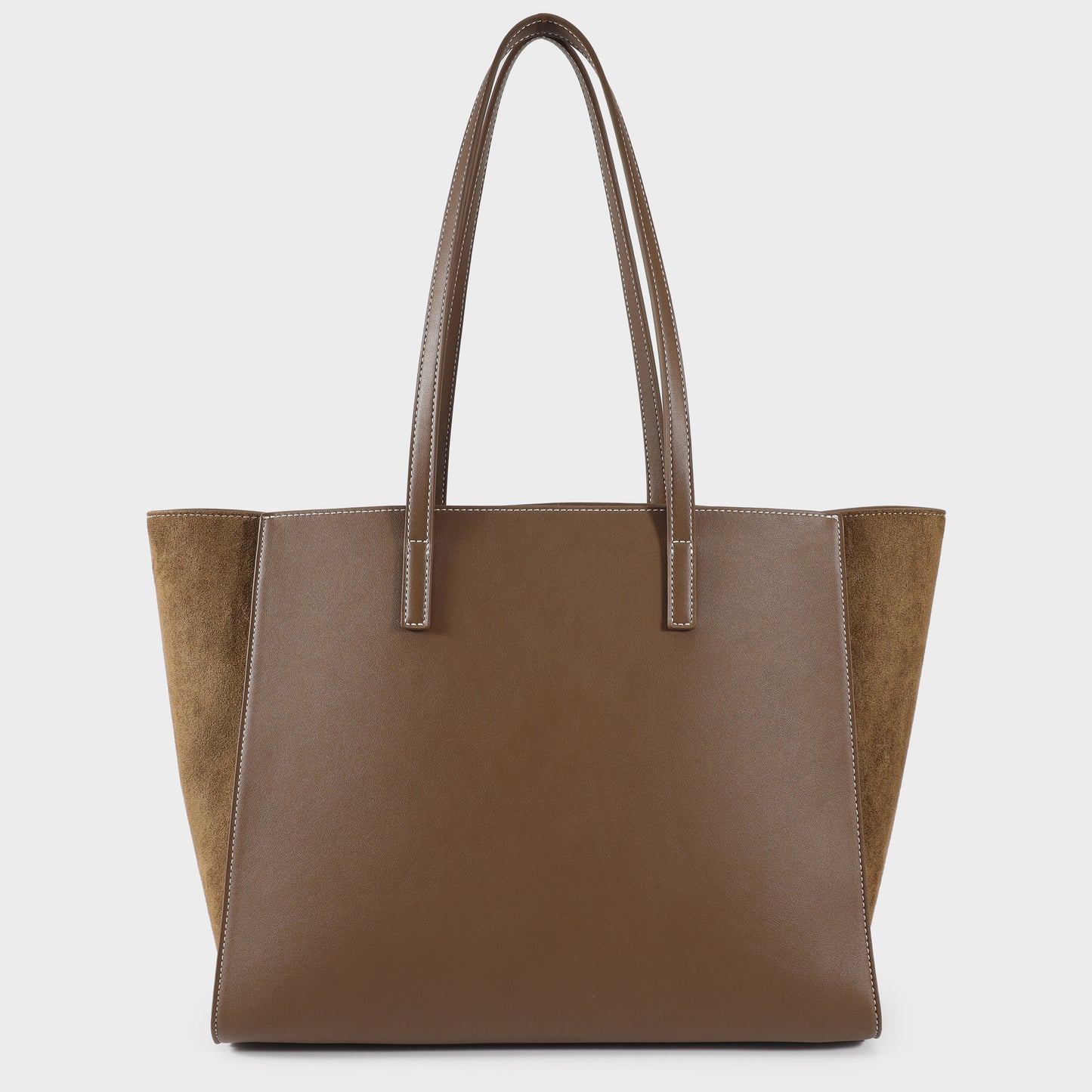 MELISSA BIG FAUX SUEDE Shoulder Bag - OLIVE GREEN