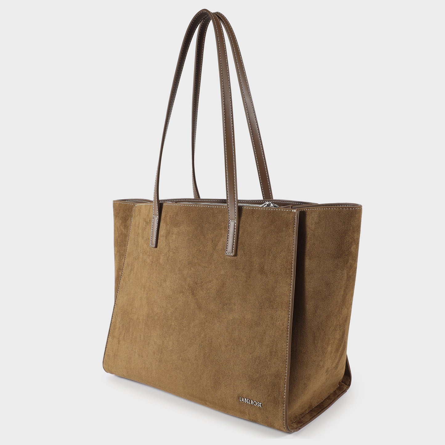 MELISSA BIG FAUX SUEDE Shoulder Bag - OLIVE GREEN