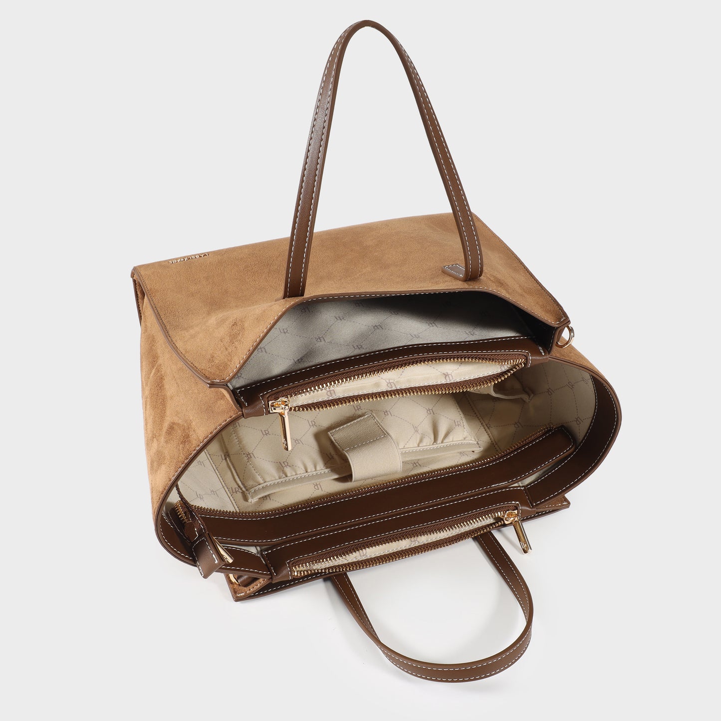 MELISSA FAUX SUEDE Handbag - BISCUIT