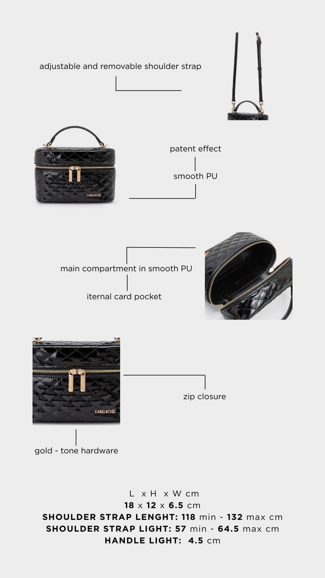 Borsa a mano ROUGE - MIDNIGHT BLACK GOLD