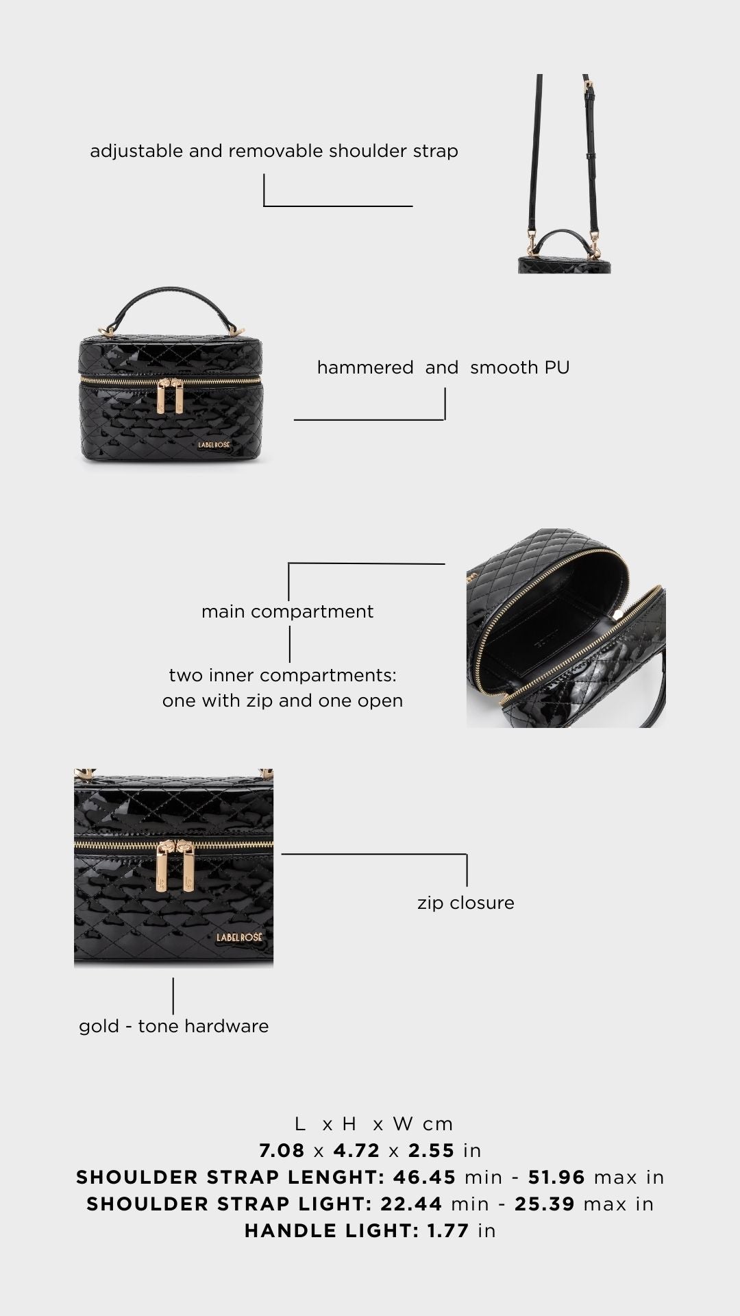 Borsa a mano ROUGE - MIDNIGHT BLACK GOLD