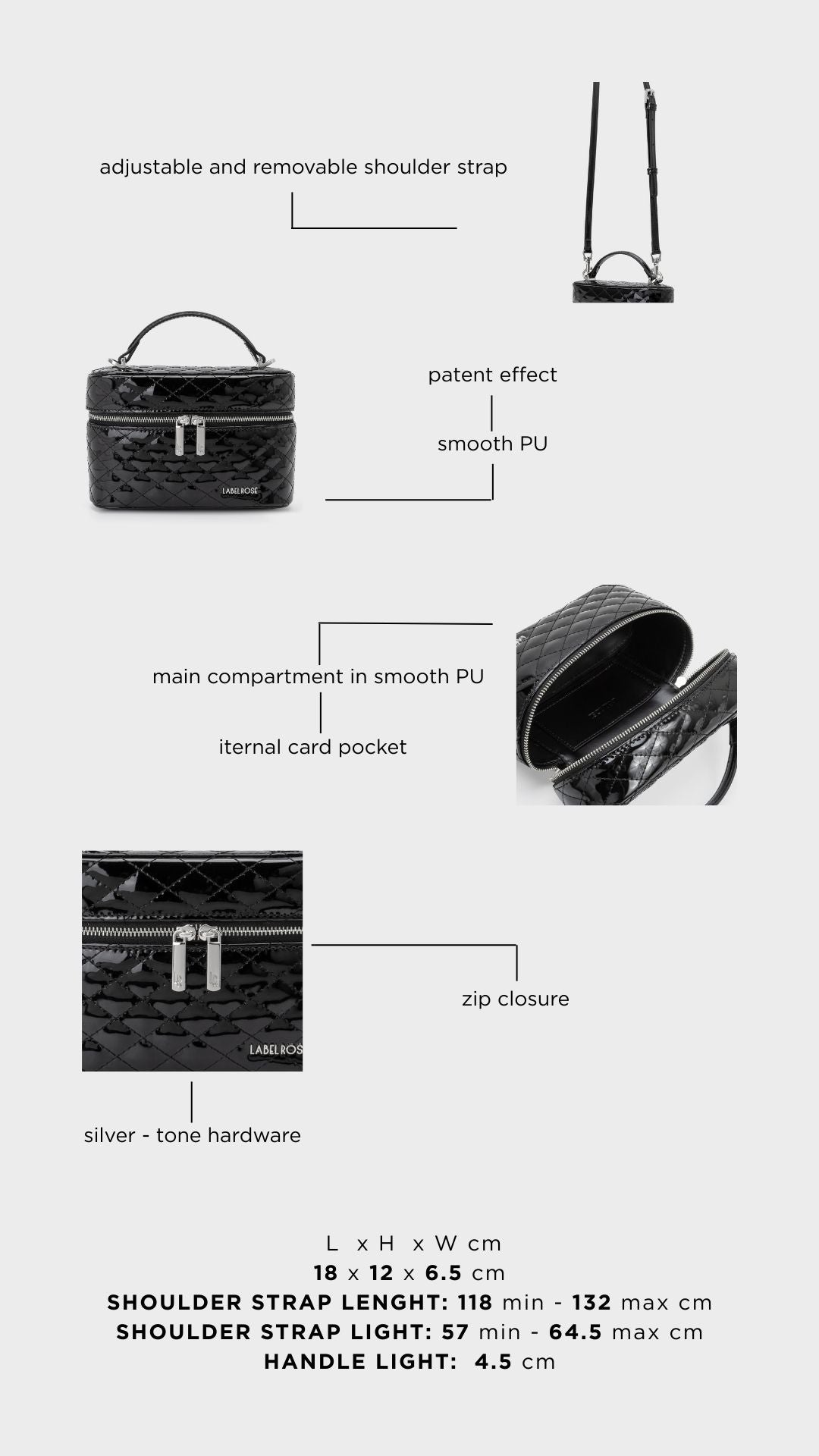 Borsa a mano ROUGE - MIDNIGHT BLACK SILVER