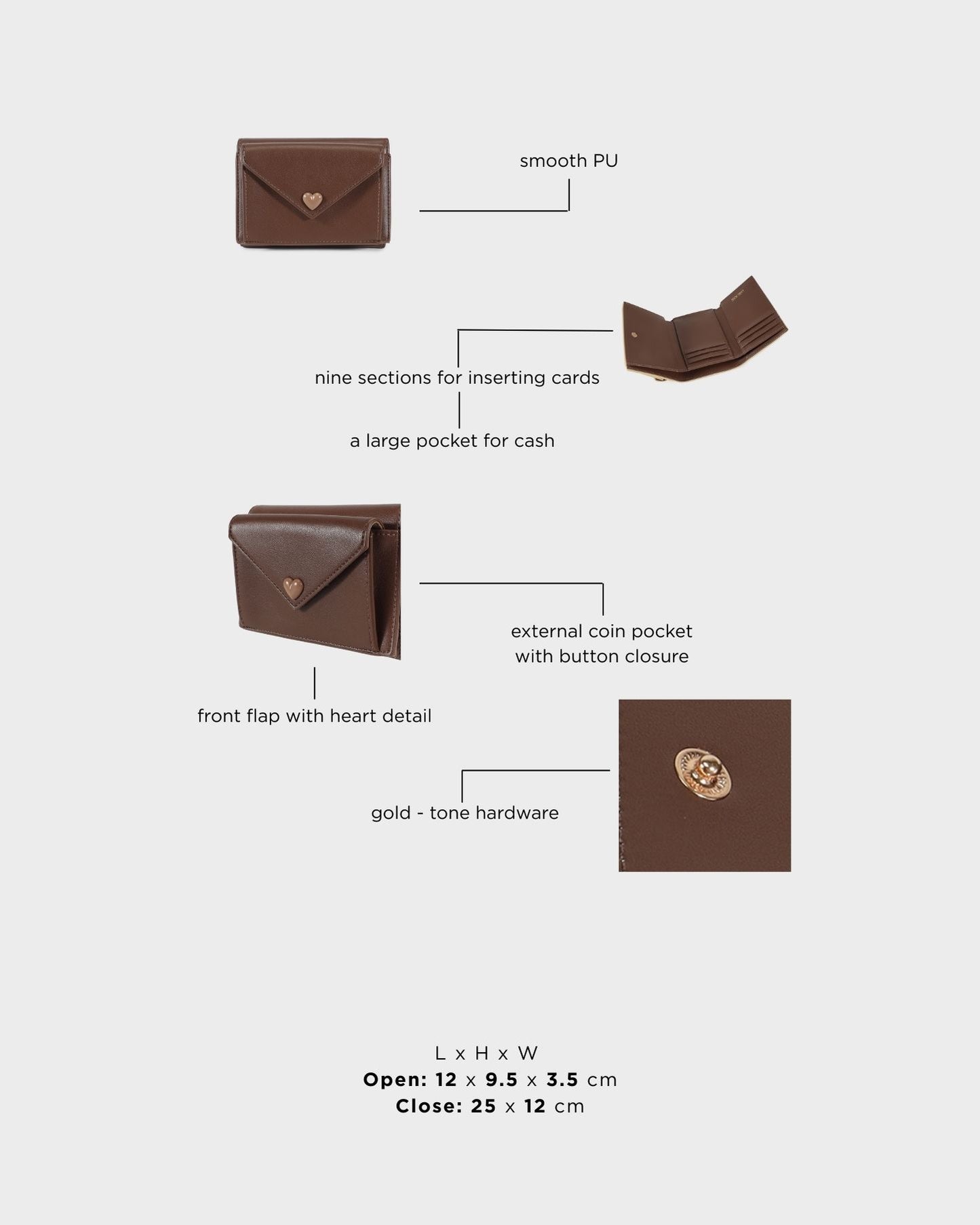 Portafoglio MELROSE  WALLET - MOCHA