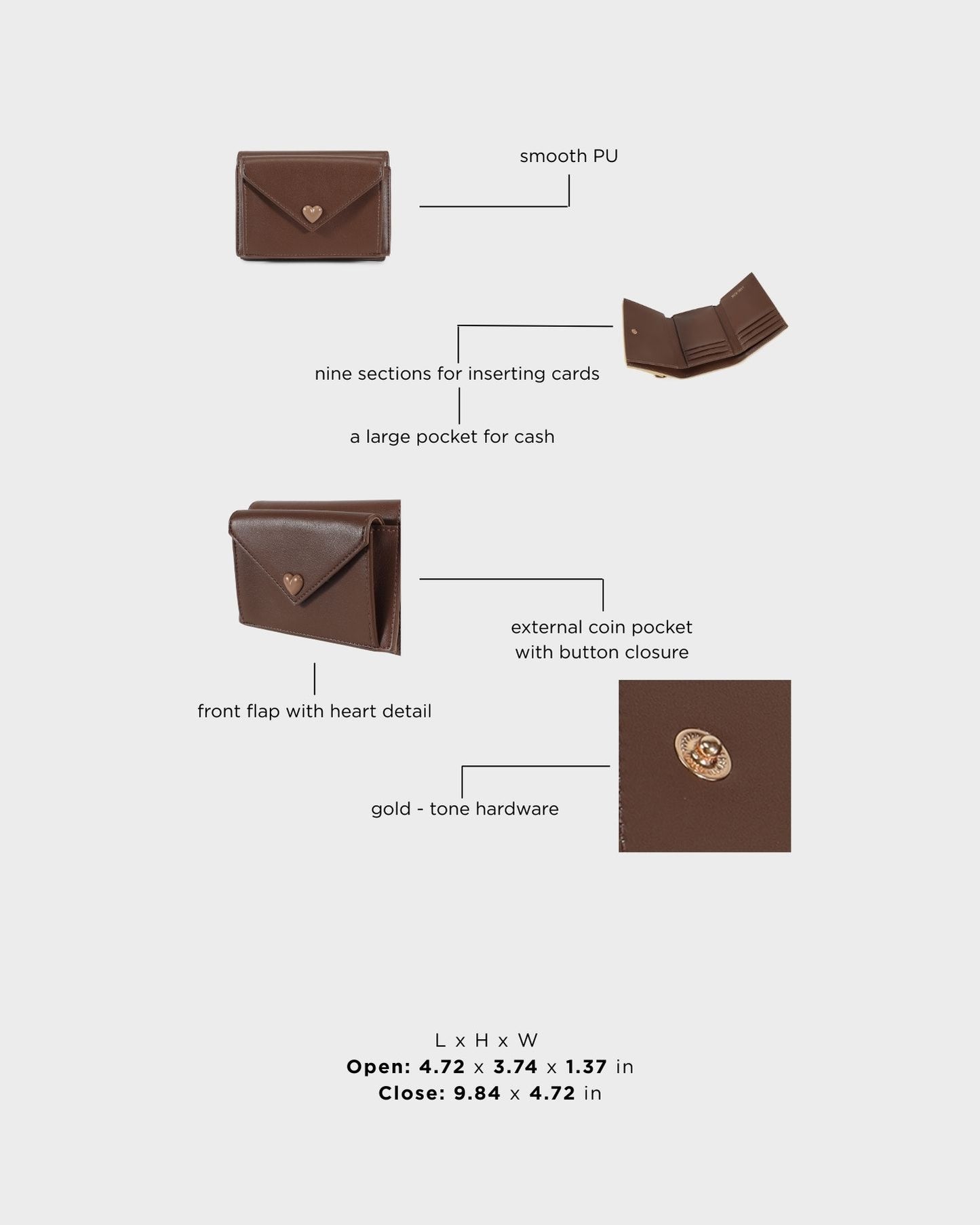 Portafoglio MELROSE  WALLET - MOCHA