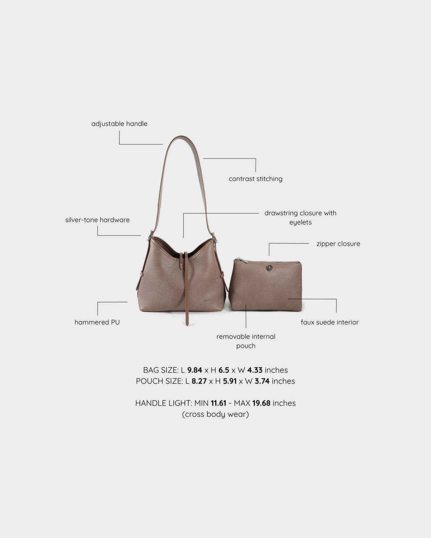 BROOKE Shoulder Bag - MUD