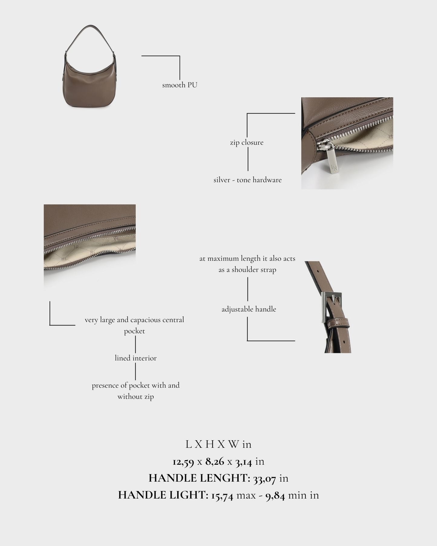 Borsa a spalla LILLIAN - MUD