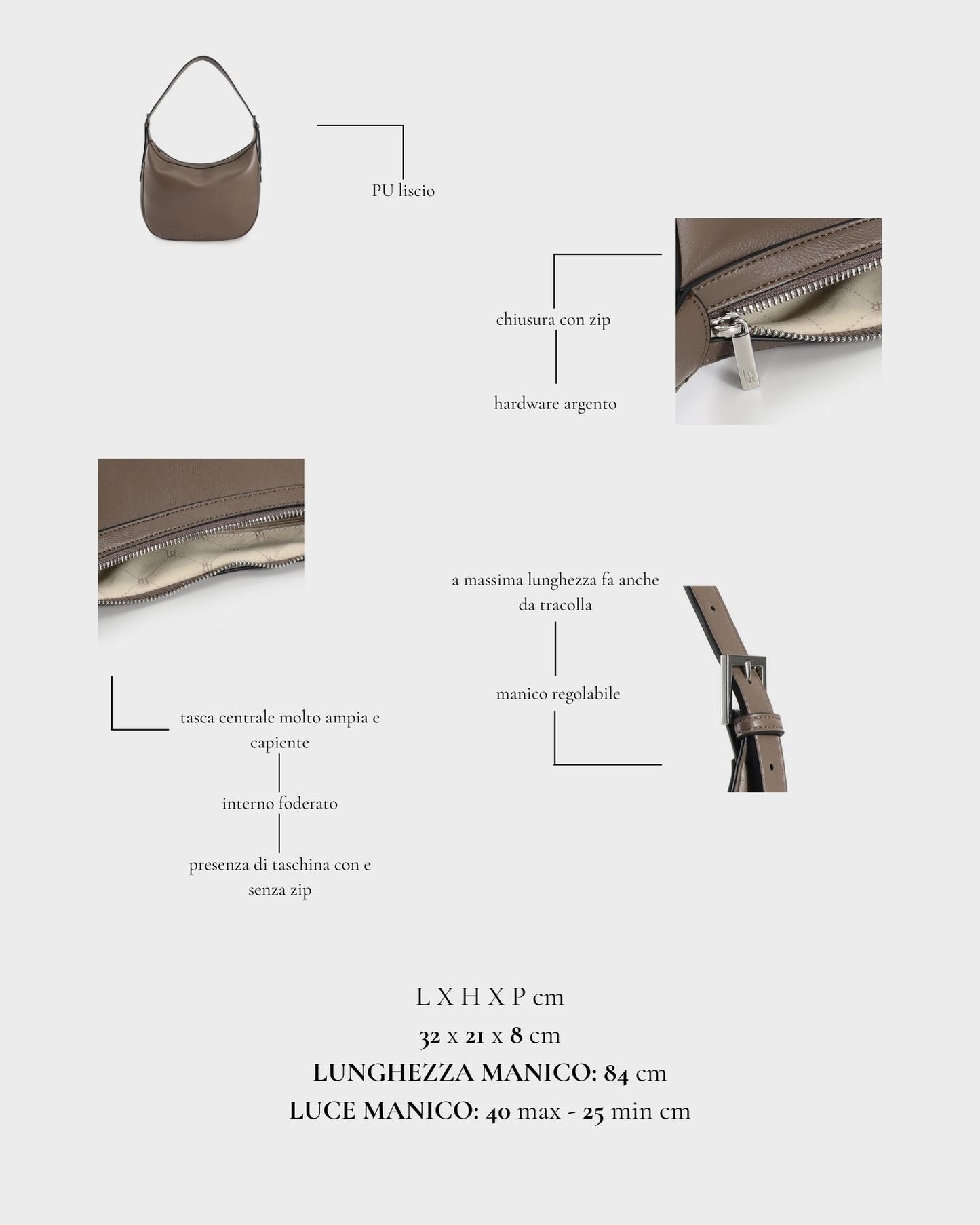 Borsa a spalla LILLIAN - MUD