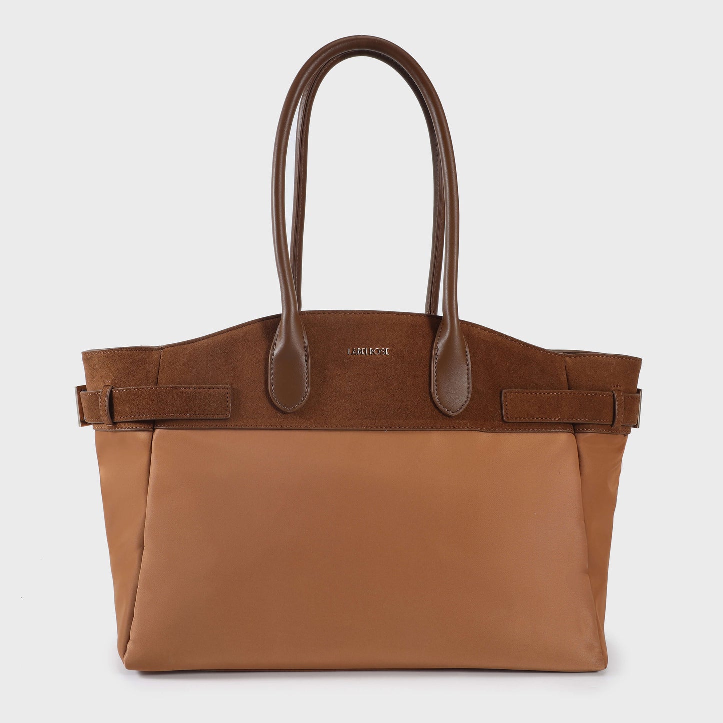 Borsa Tracolla Donna Grande Capienza - Tote In Pelle Scamosciata, Doppia Borsa, Nera - Foto 7