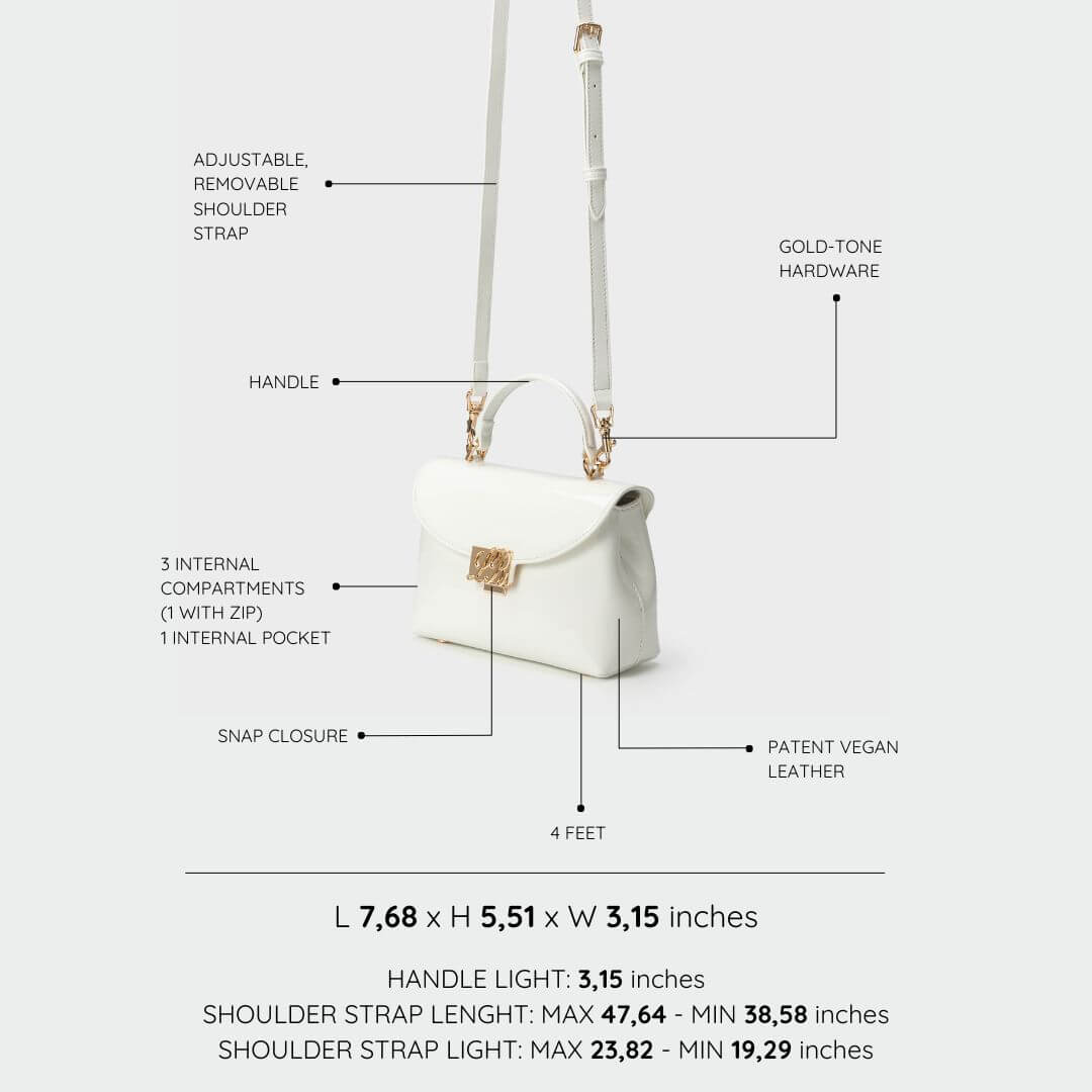 Borsa a mano LESLIE VERNICE - MILK