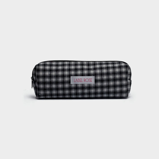 Checkered pencil case - BLACK