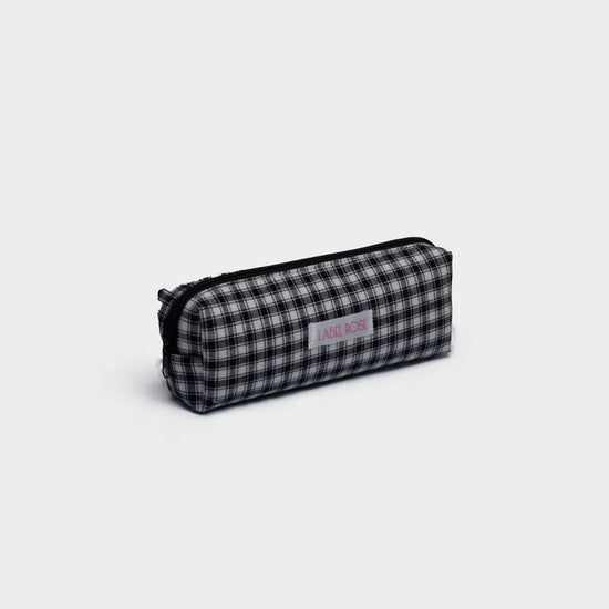 Checkered pencil case - BLACK