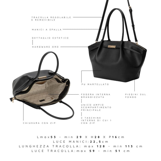 Borsa a spalla BRIELLE BIG - BLACK GOLD - PREVENDITA