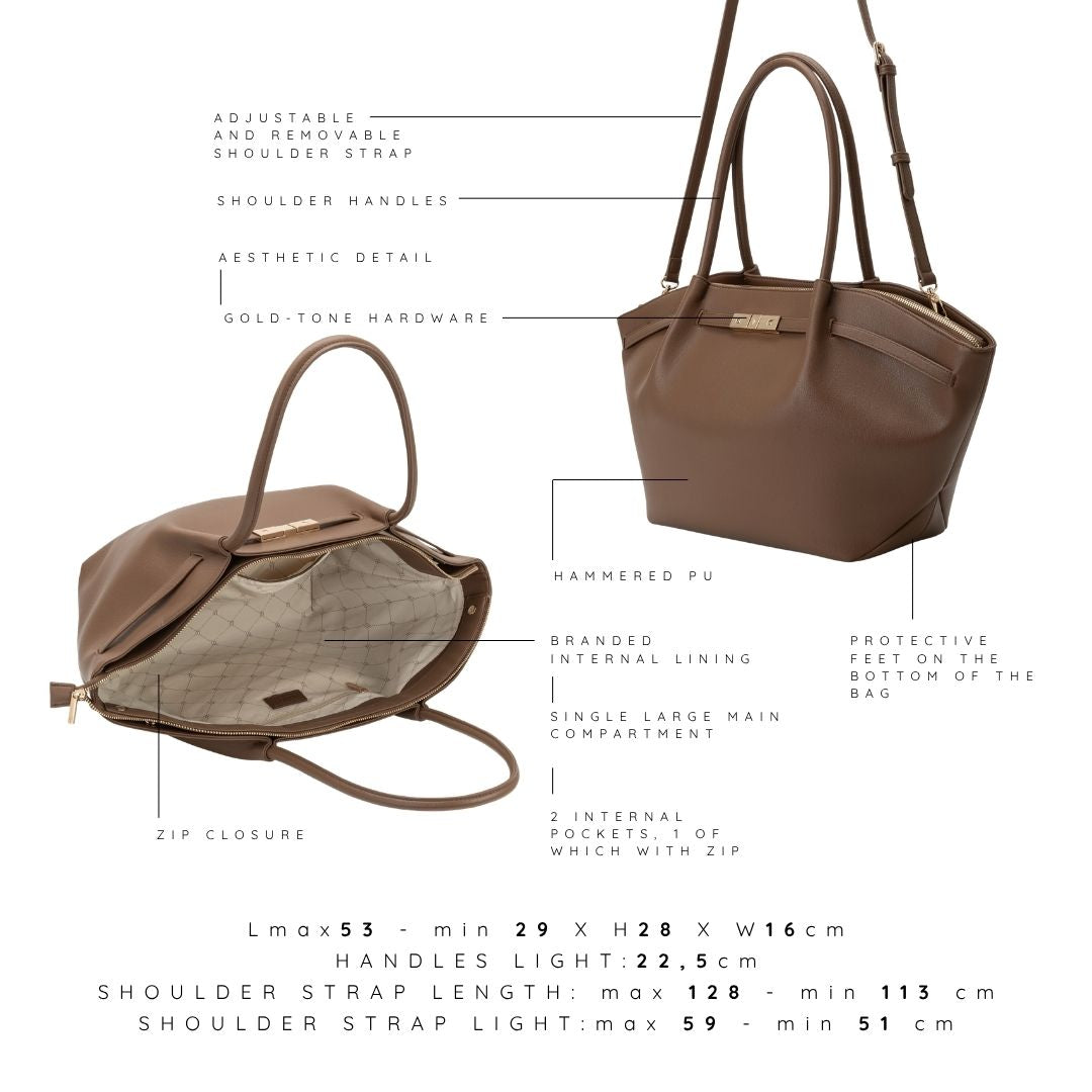 Borsa a spalla BRIELLE BIG - BROWN - PREVENDITA