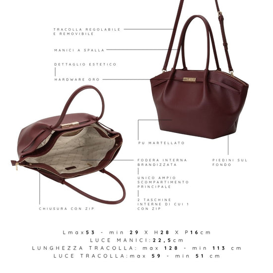 Borsa a spalla BRIELLE BIG - BURGUNDY GOLD - PREVENDITA