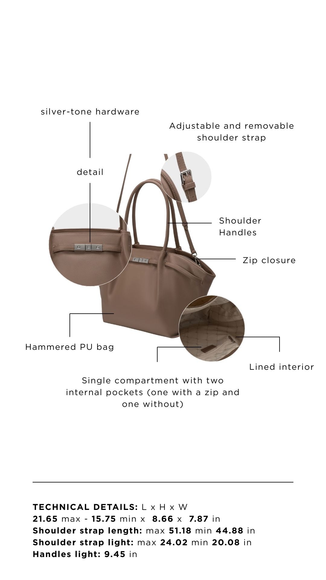 Borsa a spalla NEW BRIELLE BIG - TAUPE