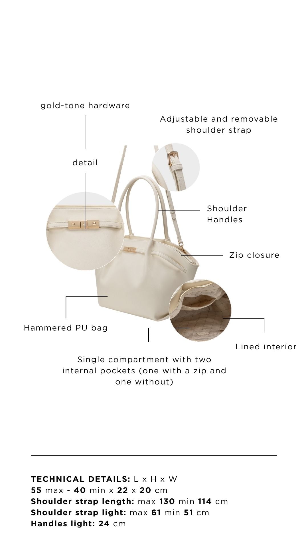 Borsa a spalla NEW BRIELLE BIG - MILK