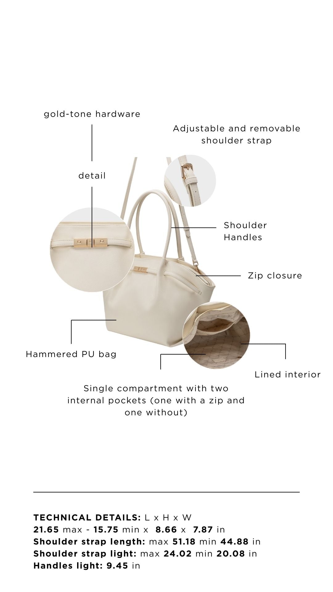 Borsa a spalla NEW BRIELLE BIG - MILK