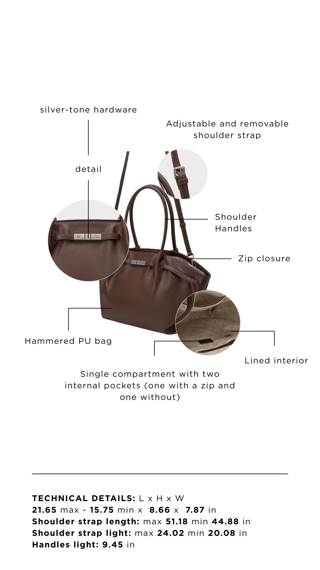 Borsa a spalla NEW BRIELLE BIG - ESPRESSO