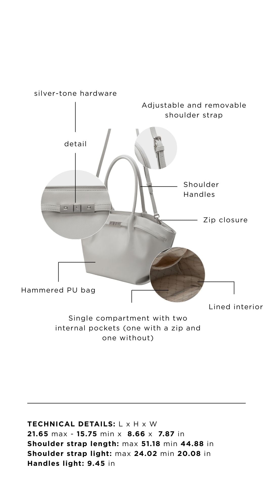 Borsa a spalla NEW BRIELLE BIG - SKY GREY