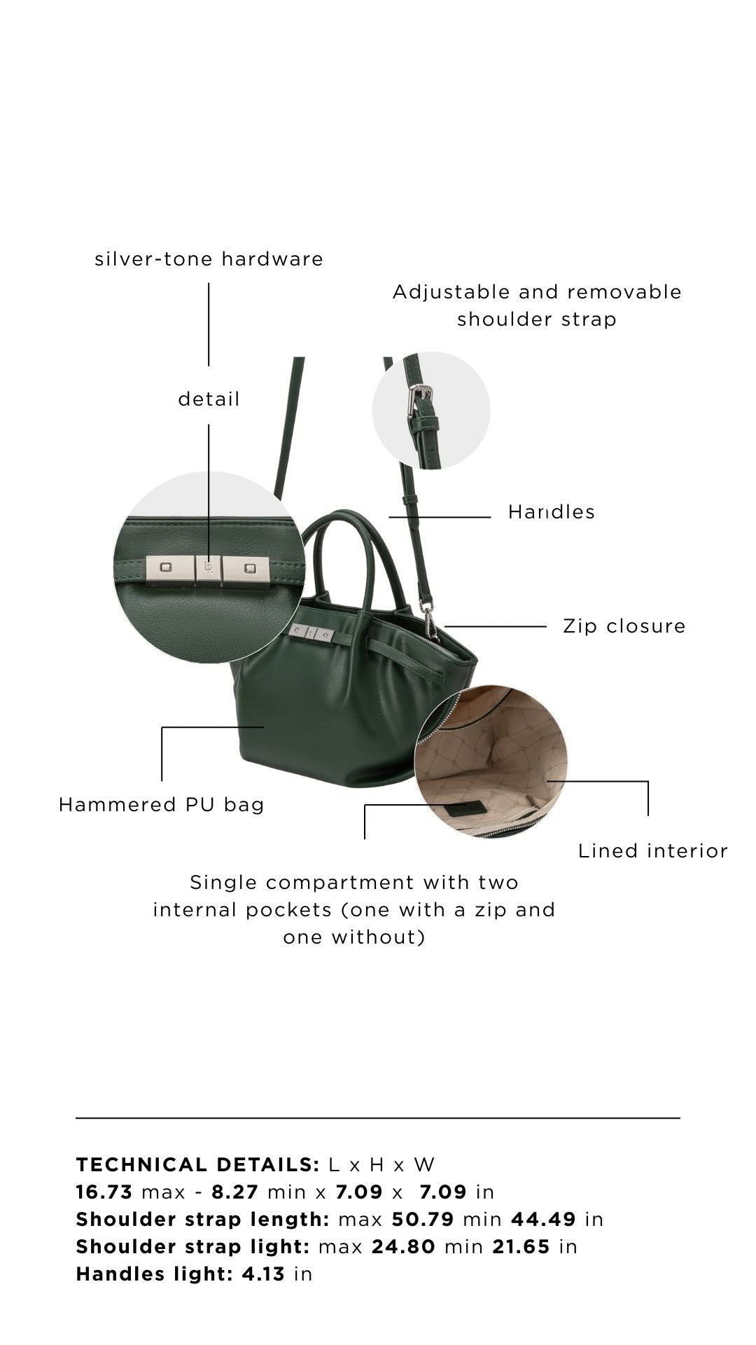 Borsa a mano NEW BRIELLE SMALL - FOREST GREEN