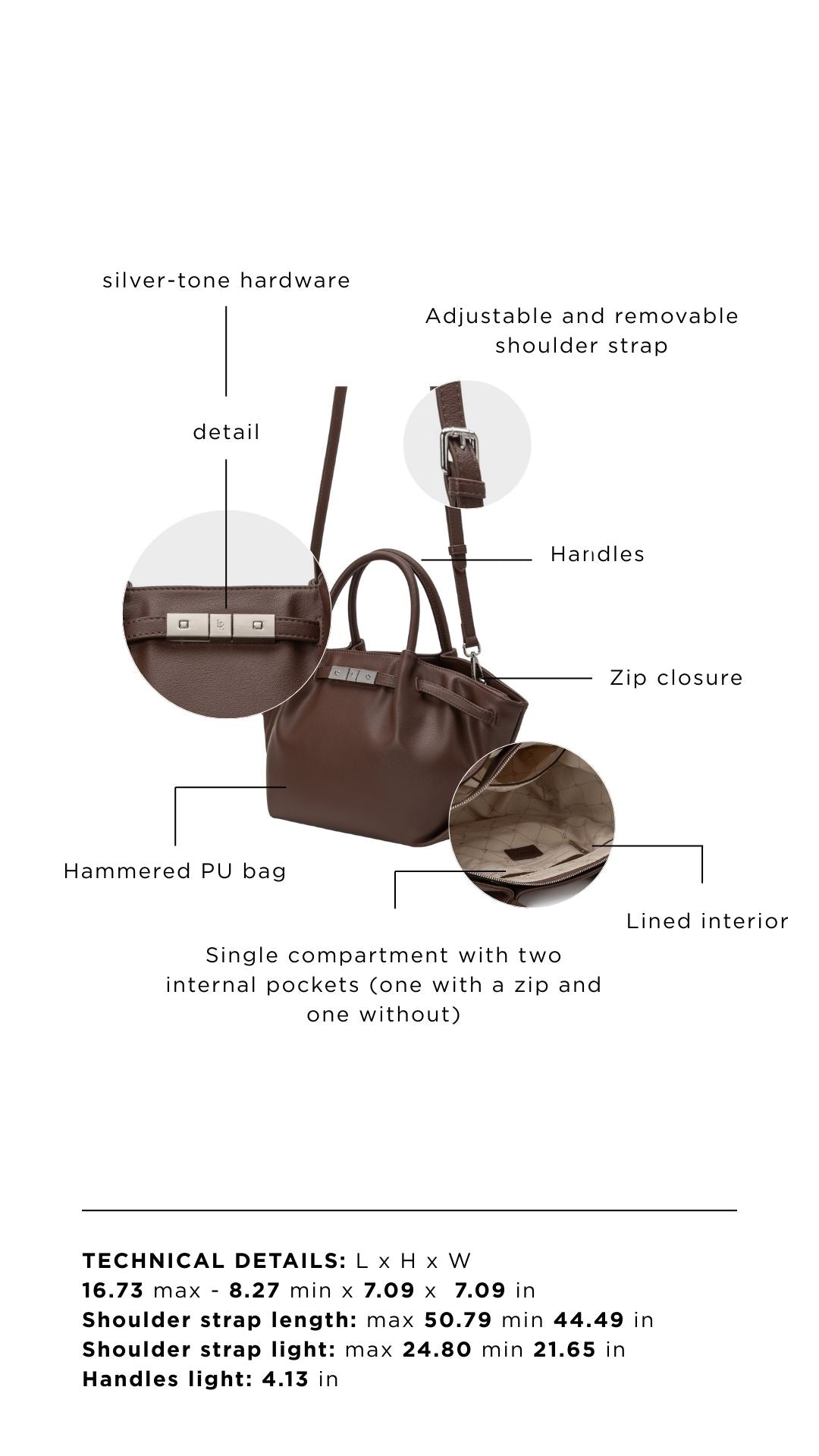 Borsa a mano NEW BRIELLE SMALL - ESPRESSO