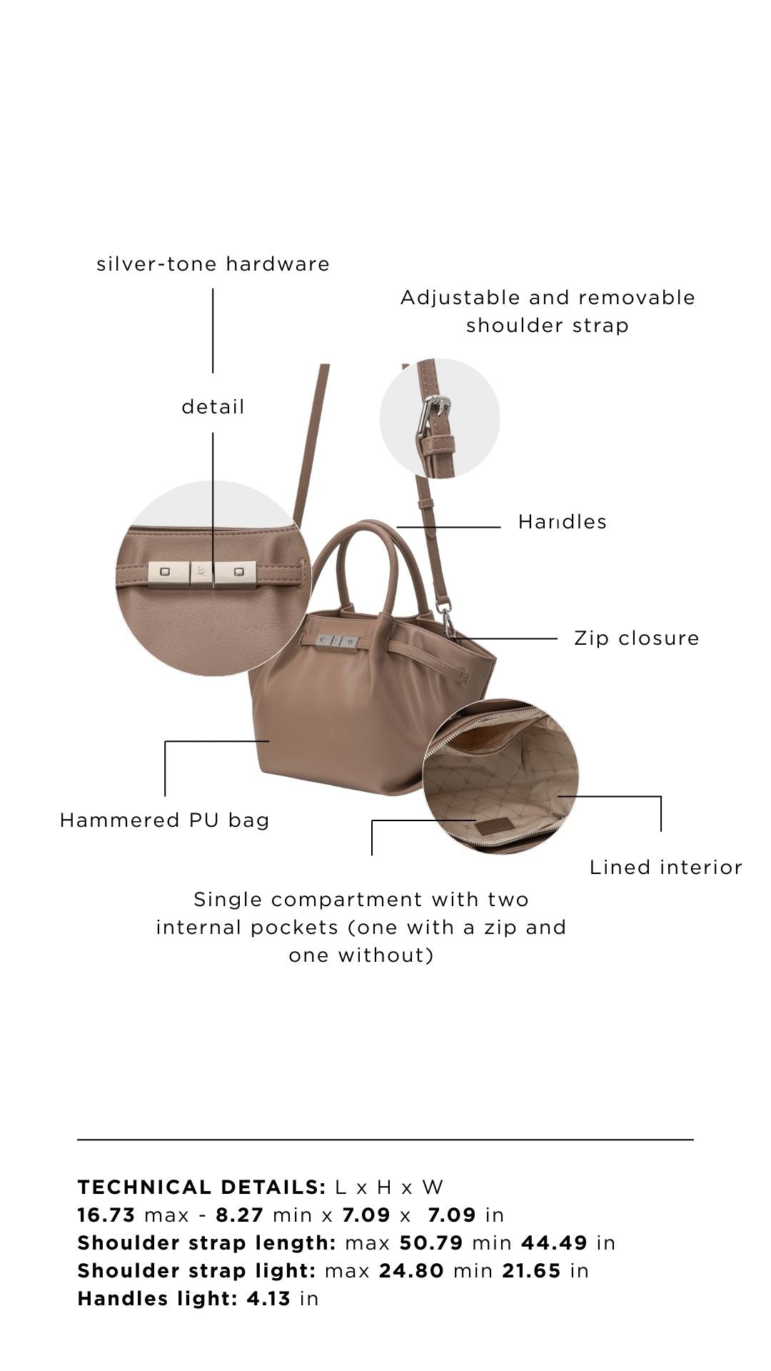 Borsa a mano NEW BRIELLE SMALL - TAUPE