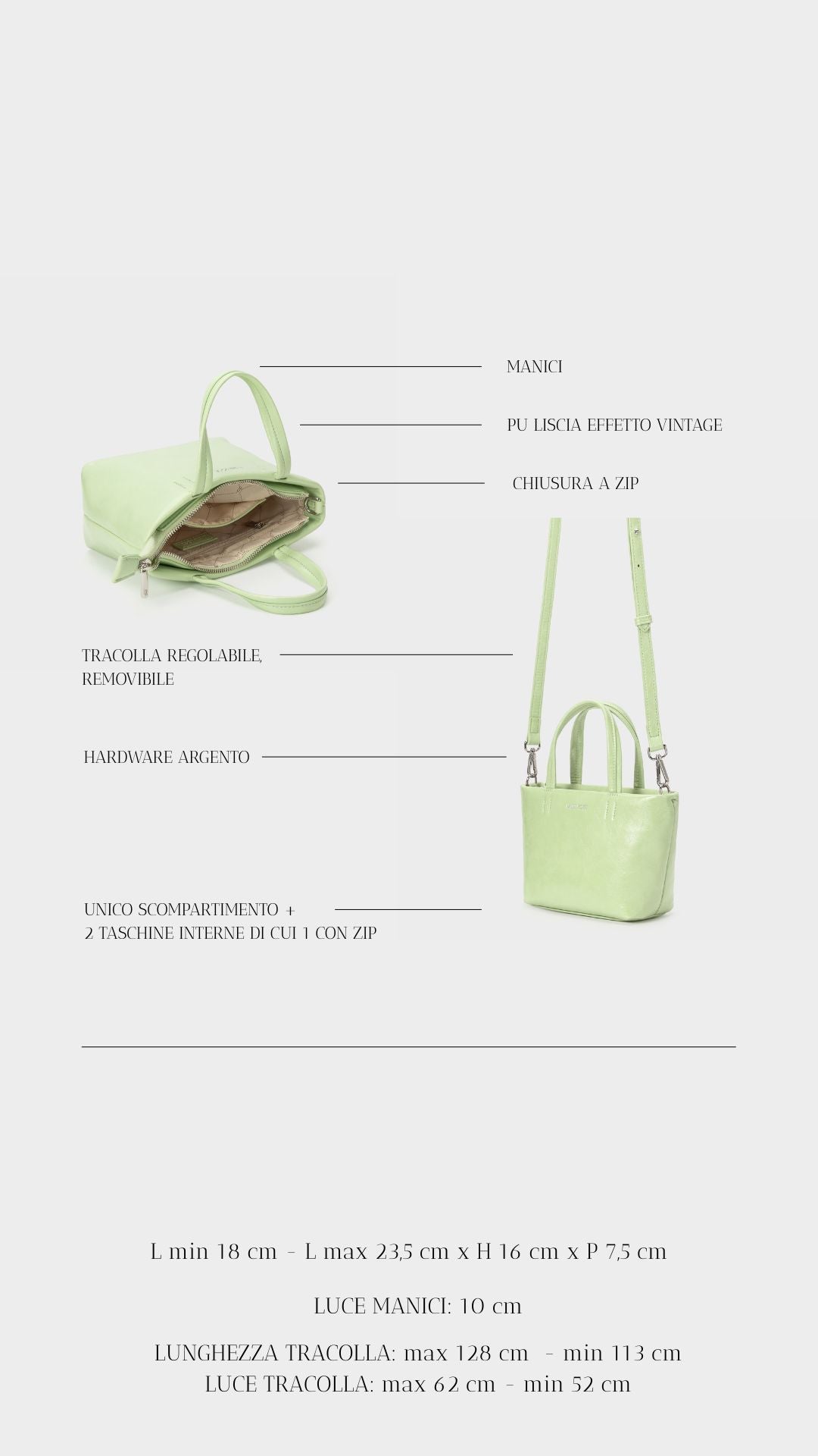 Borsa a mano NINA - PASTEL GREEN