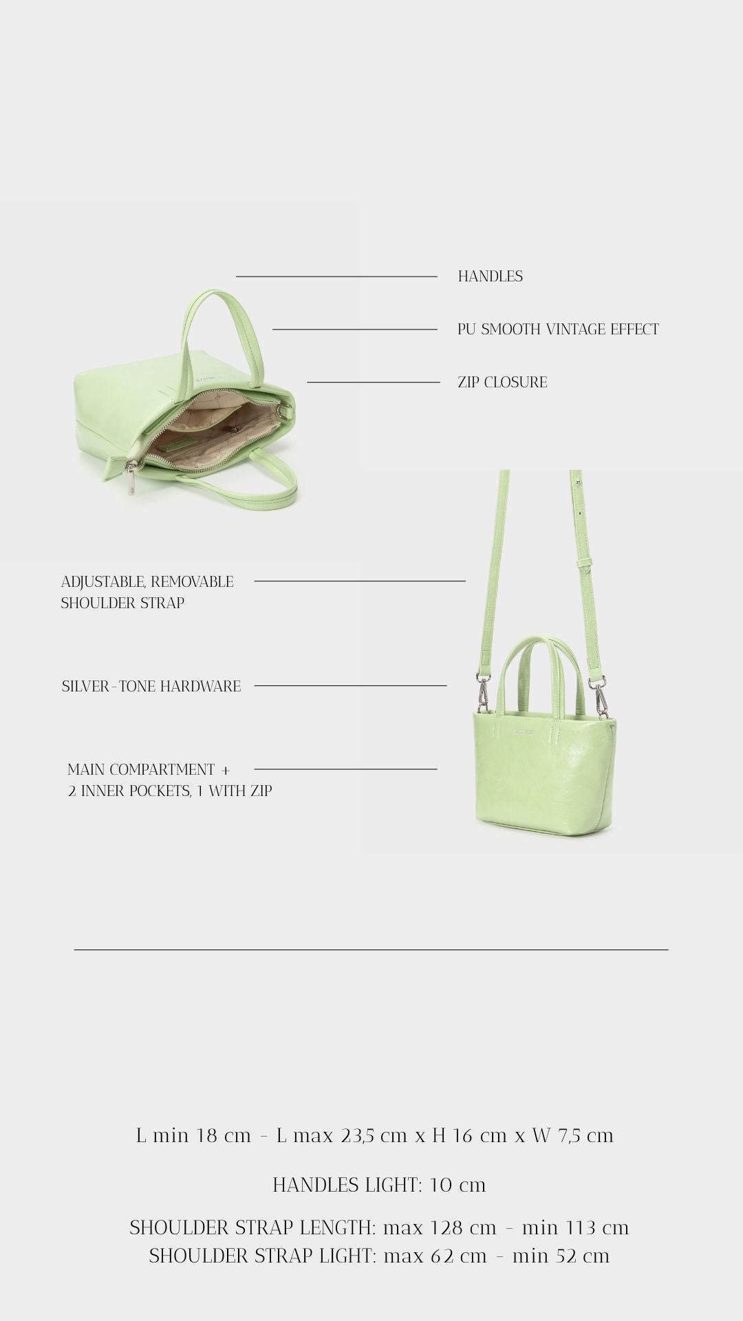 Borsa a mano NINA - PASTEL GREEN